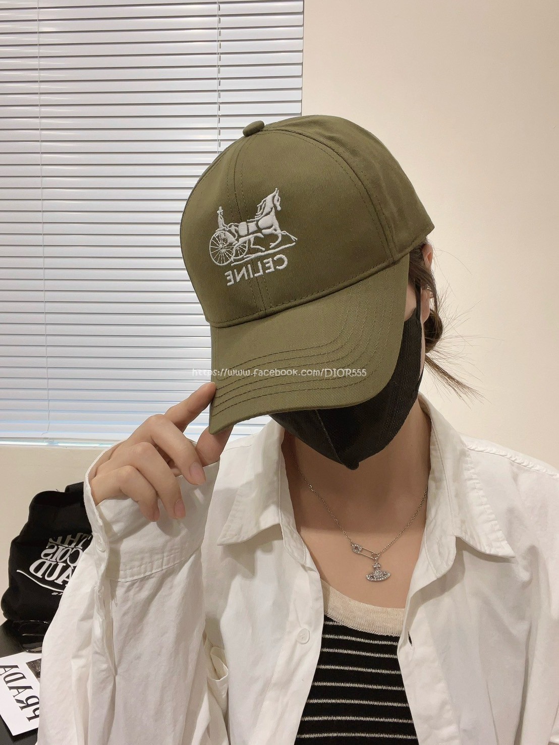 CELINE刺繡馬車棒球帽(男女同款)