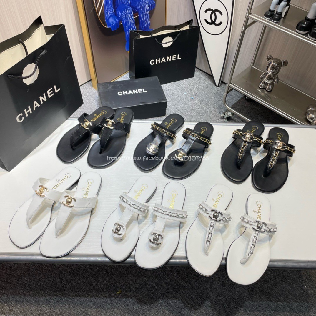 小香夾腳扣鏈條人字拖鞋