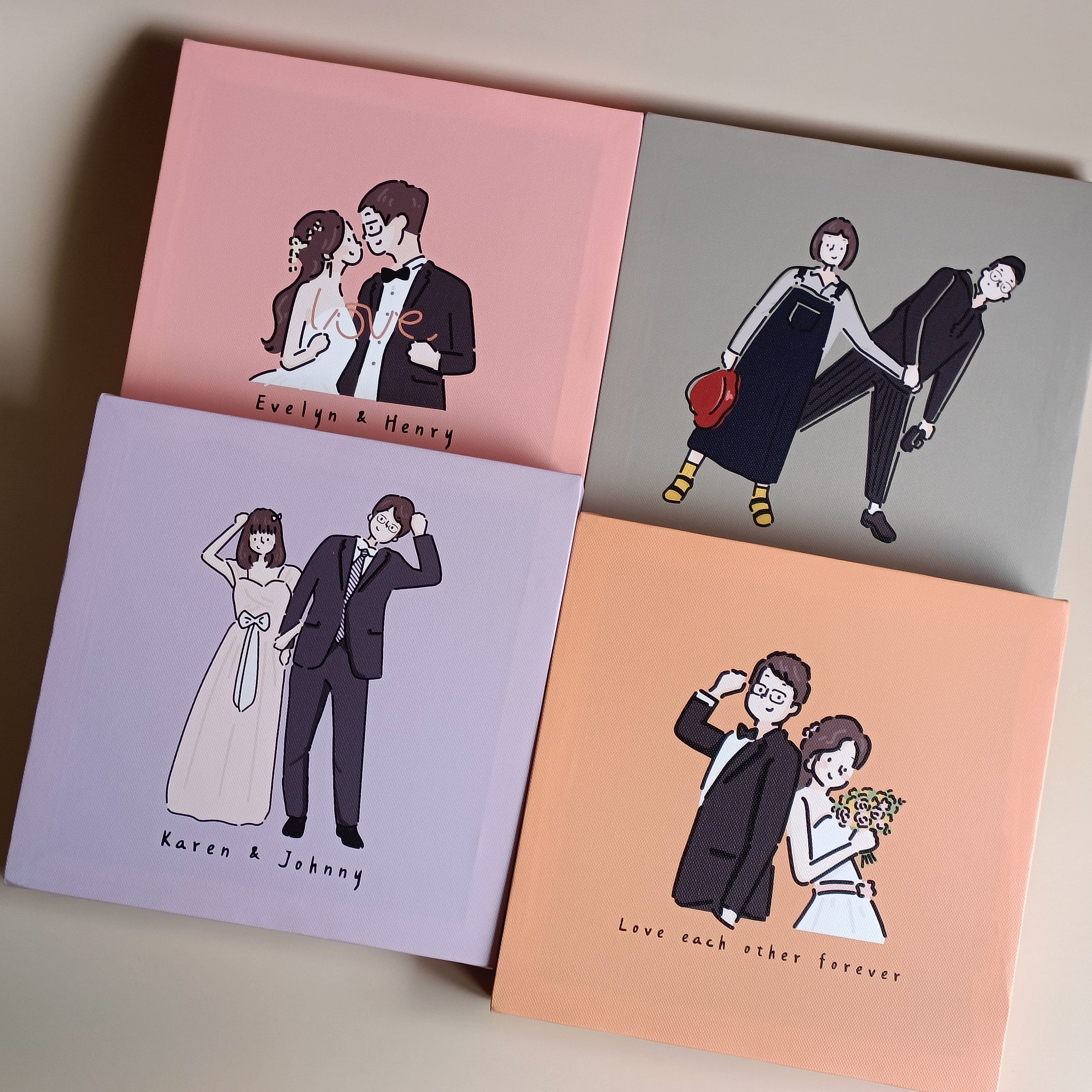 【客製】彩色簡約萌萌頭像＿無框畫_附贈手機桌布