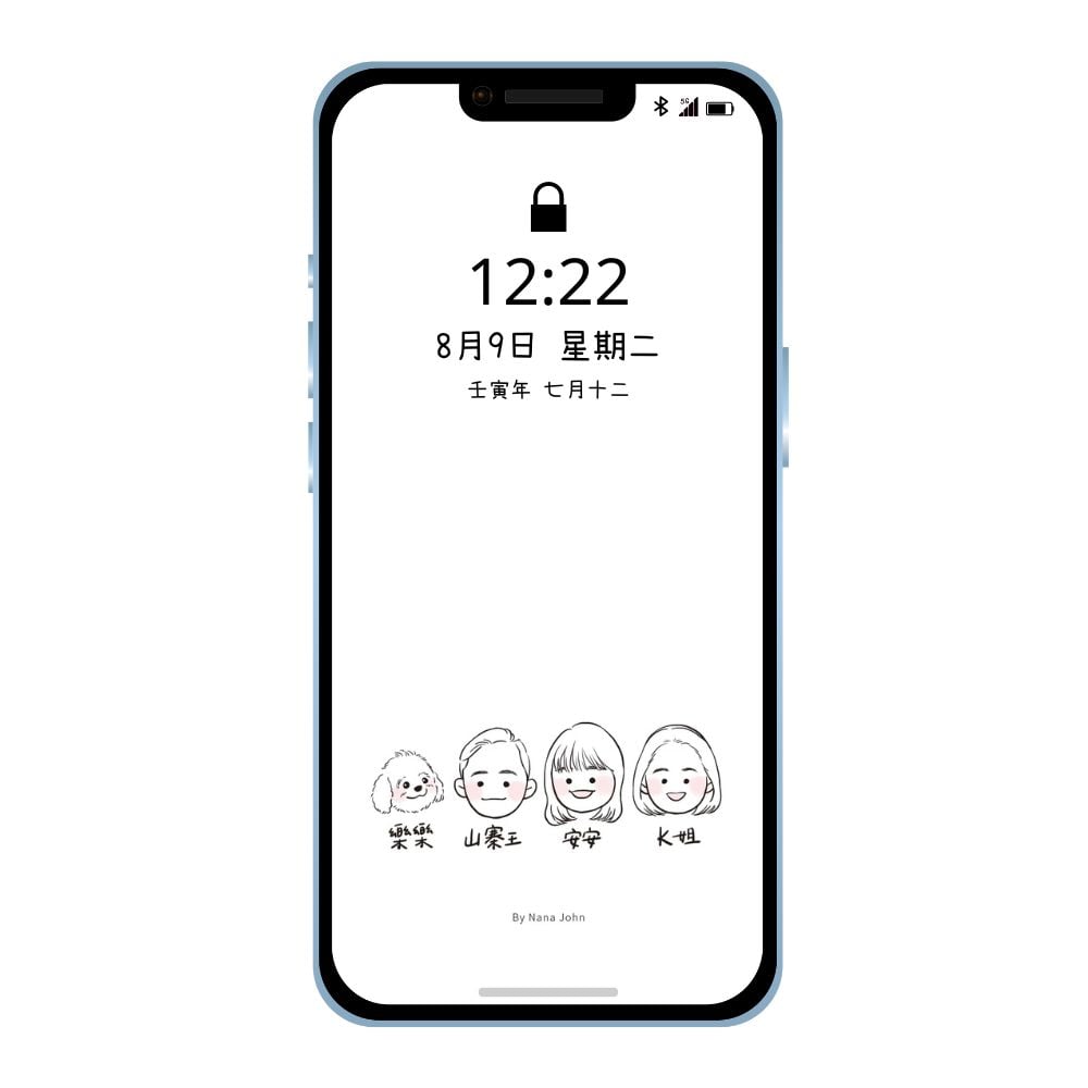 【客製化似顏繪】Ｑ版小頭_手機桌布