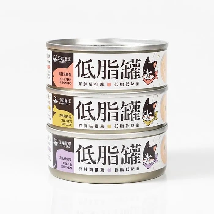 DogCatStar 汪喵星球  貓咪低脂無膠主食罐 80g