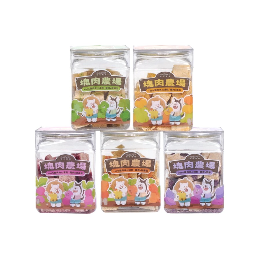 陪心寵糧 塊肉農場凍乾｜雞肉蔬果夾心凍乾 25g