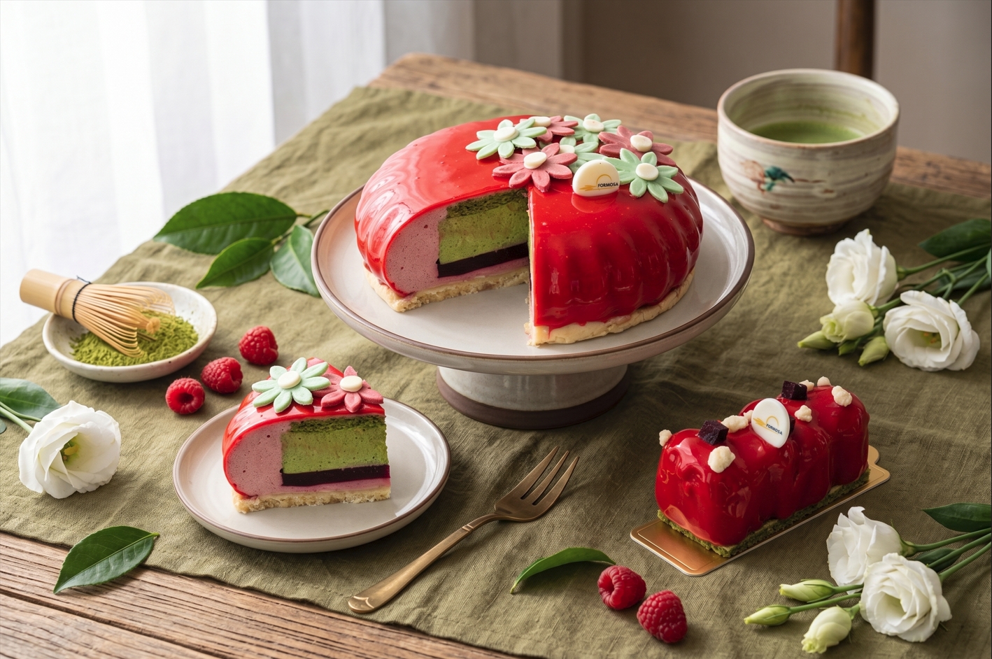 覆盆子抹茶慕斯