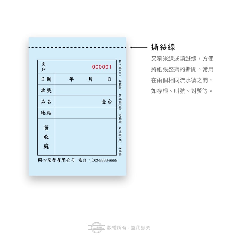 後加工－撕裂線