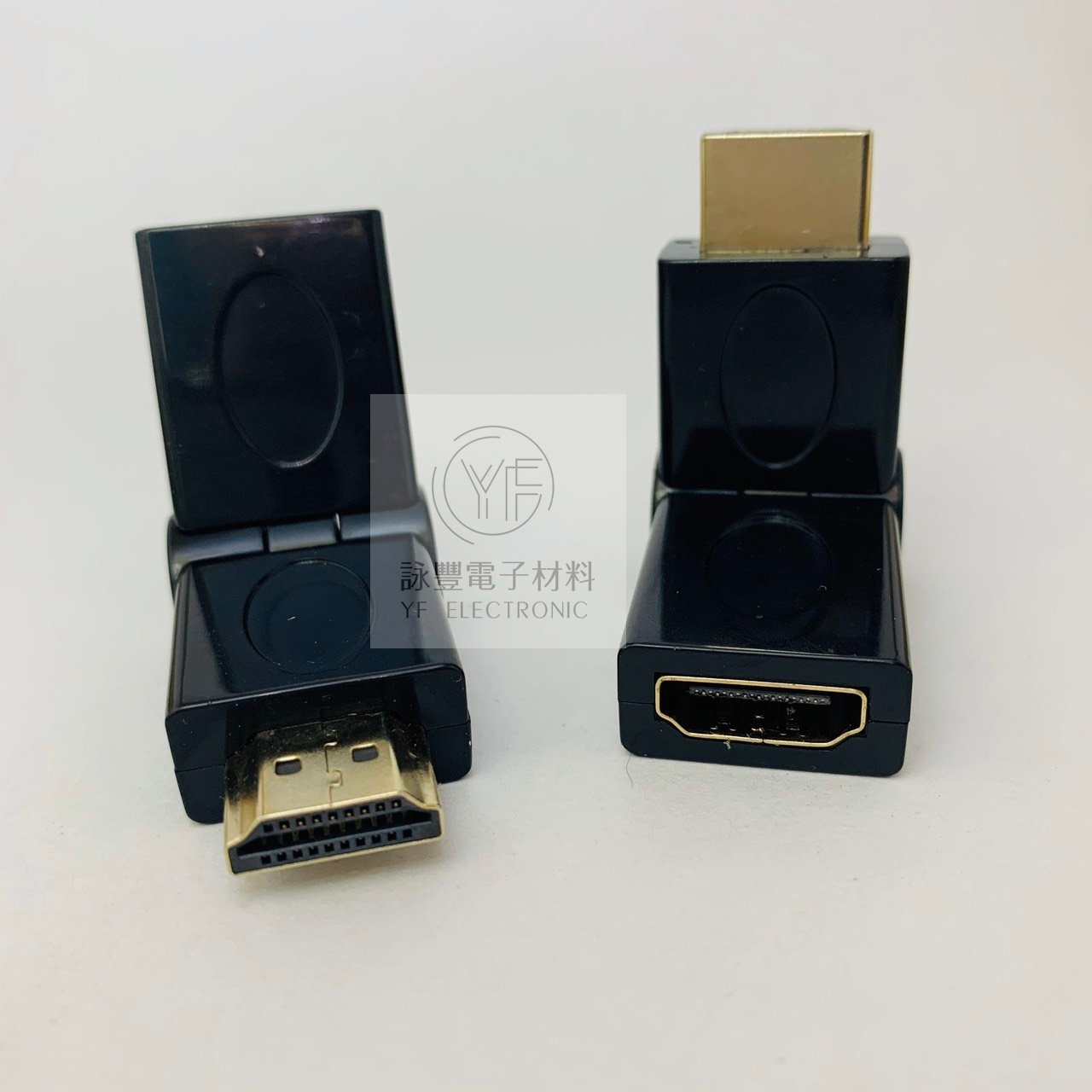HDMI 兩節式180度  公--母 轉接頭