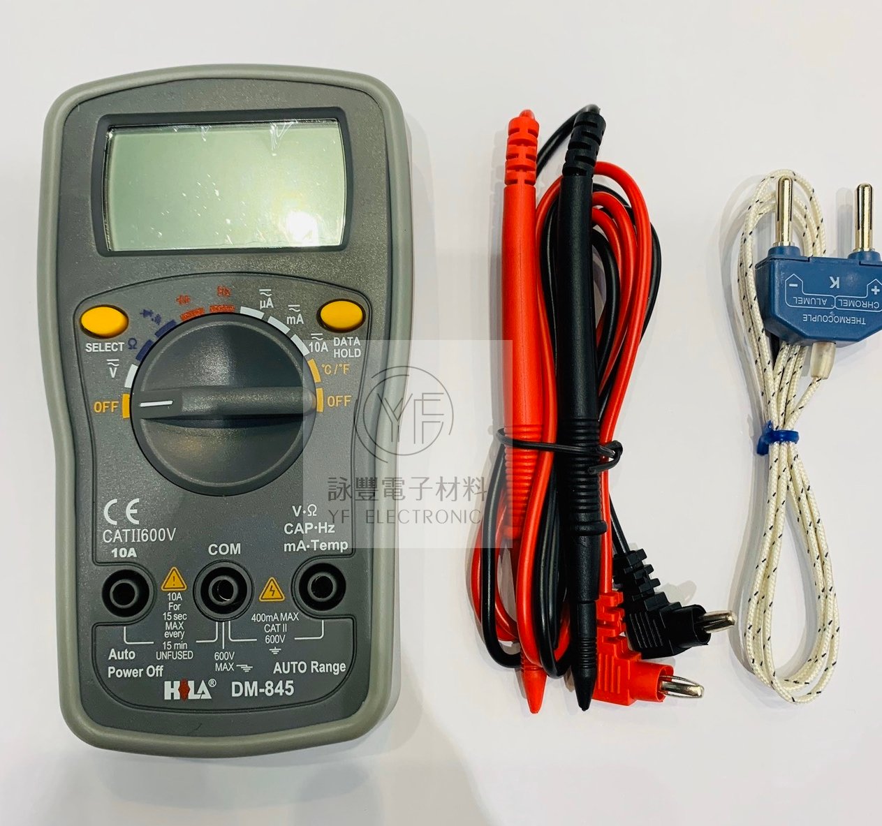 DM-845  自動換檔數位電錶(含溫度)