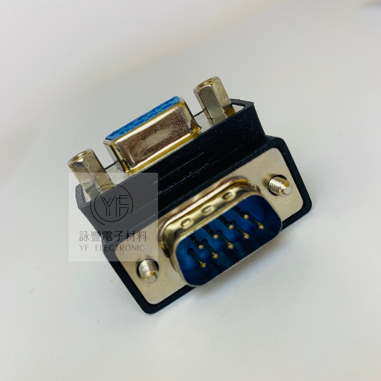 RS232 9公/9母 90度轉接頭 (公頭螺絲) 大邊朝外