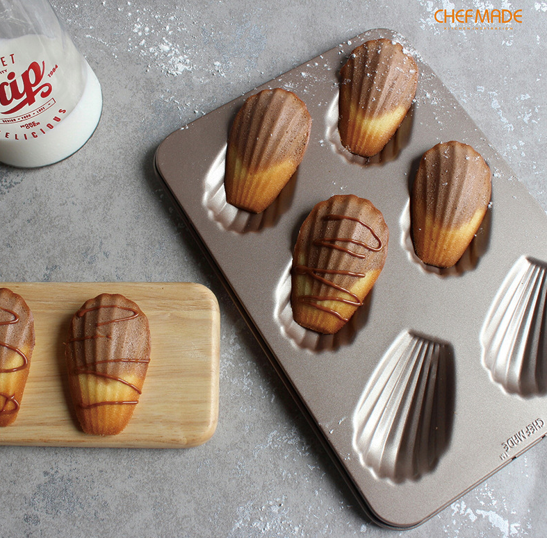學廚Chefmade－香檳金6連瑪德蓮蛋糕模
