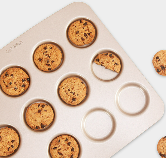 學廚Chefmade－香檳金12連烏比派／曲奇餅乾模