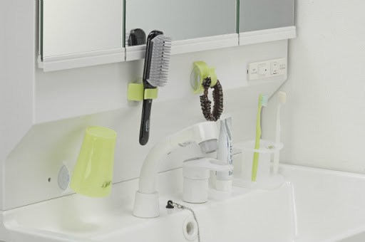 日本inomata－吸盤式雙向掛勾（白）