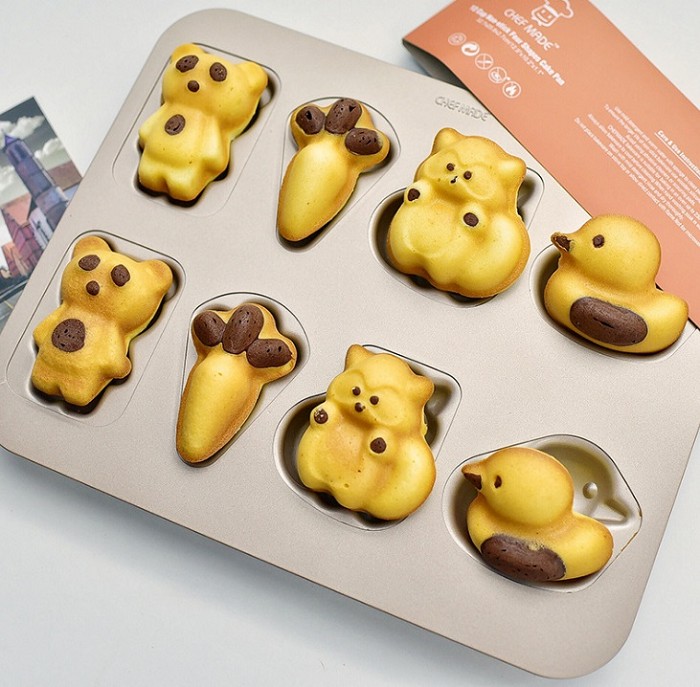 學廚Chefmade－香檳金不沾8連4型童趣蛋糕模