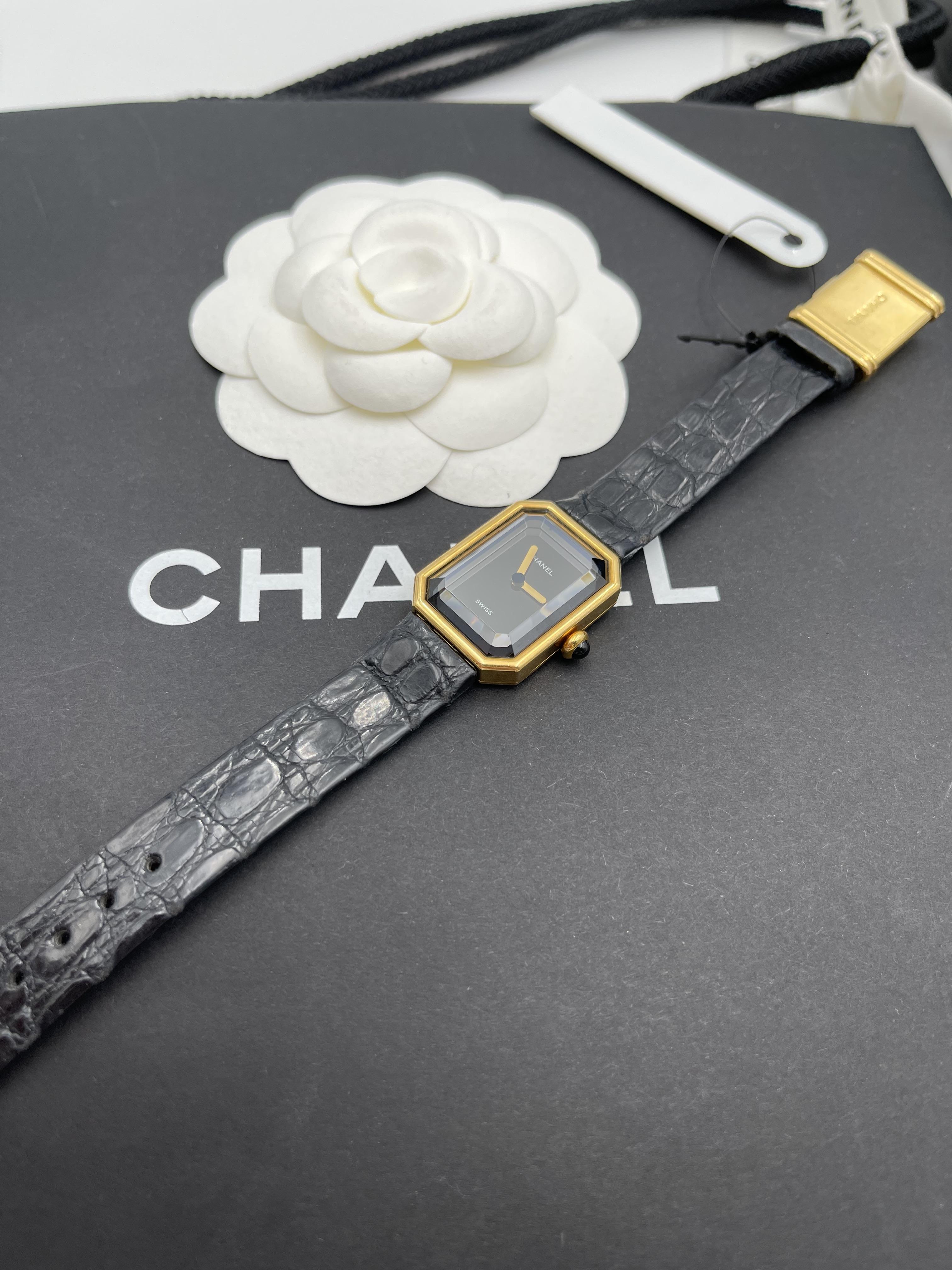 Chanel 18k鱷魚壓紋皮帶首映錶