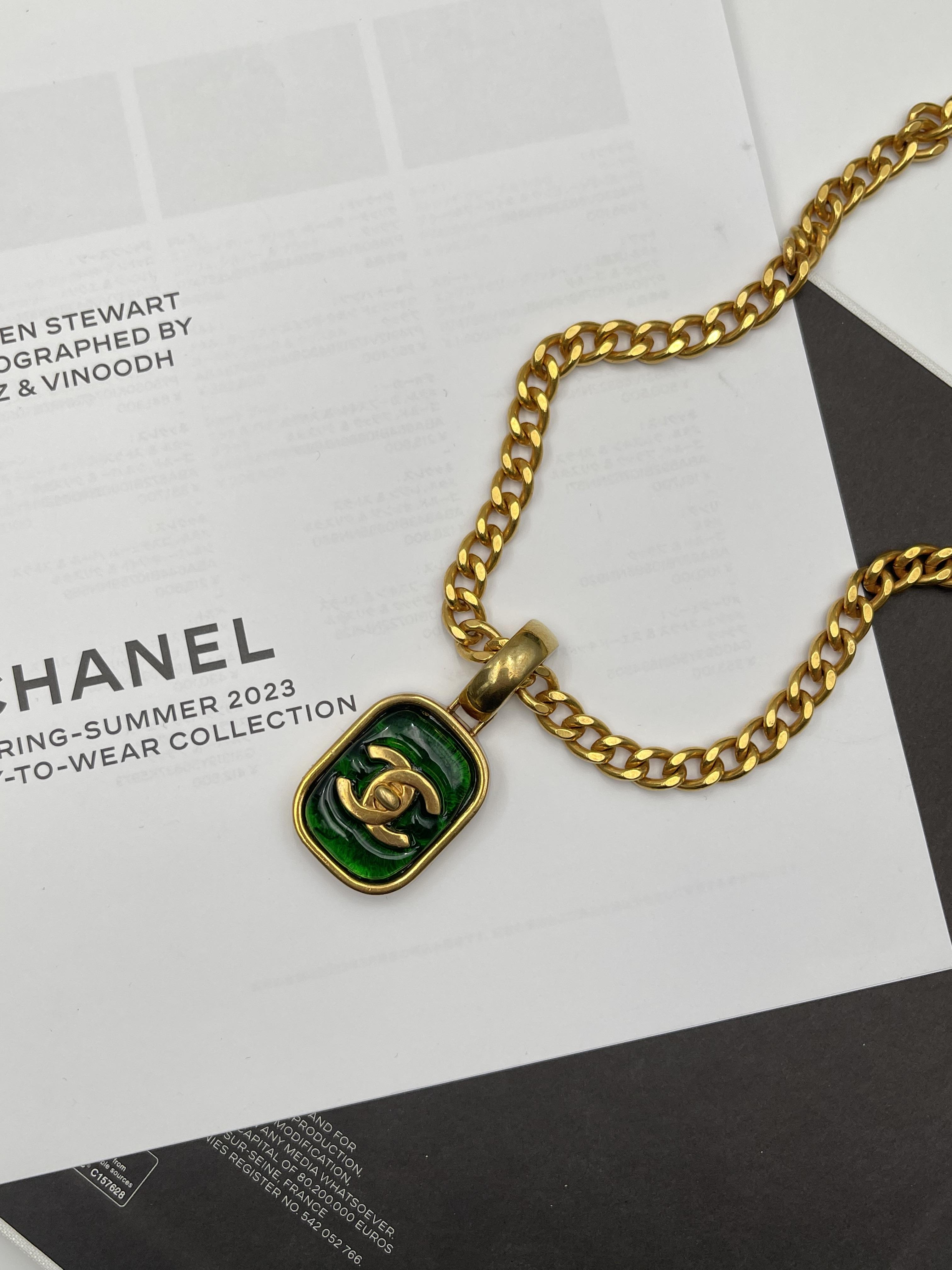 Chanel綠琉璃項鍊