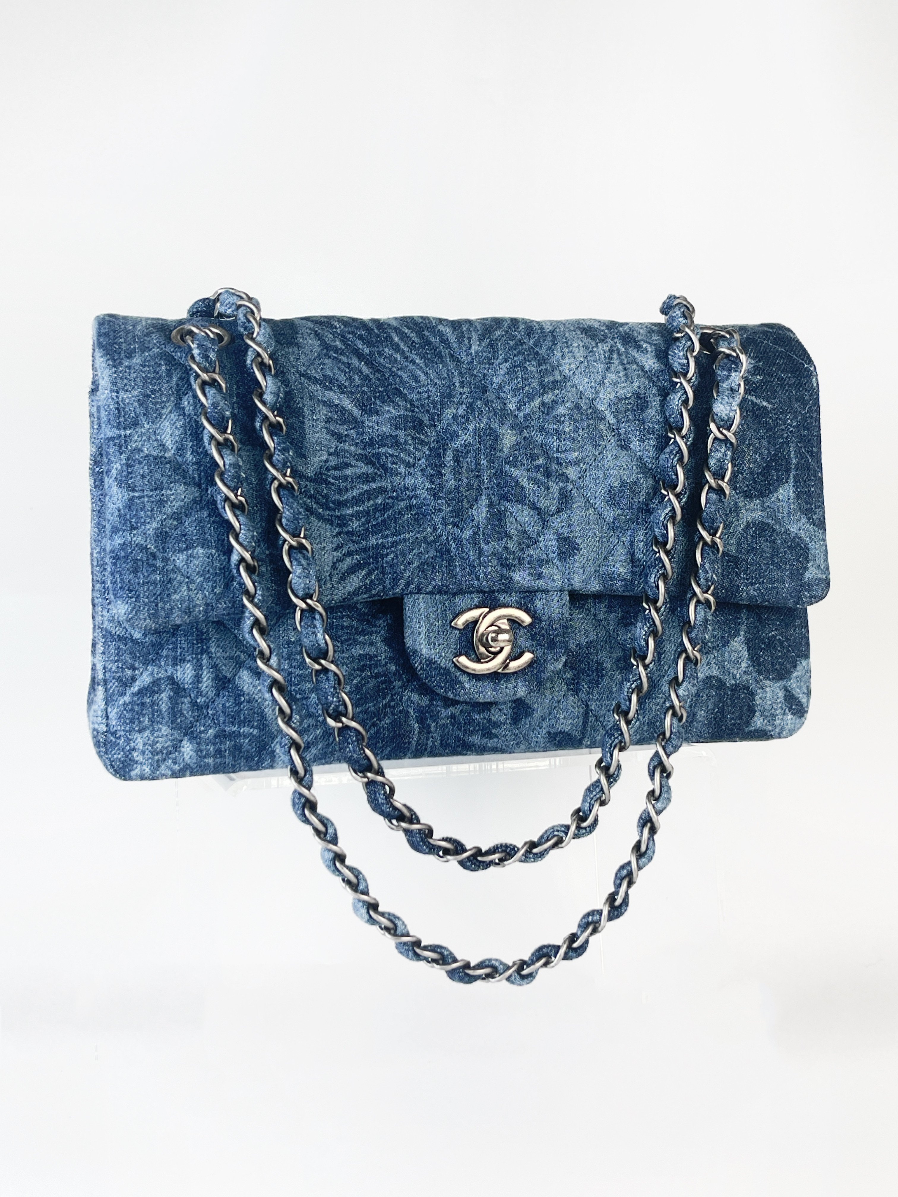 Chanel四葉草牛仔CF(銀釦）