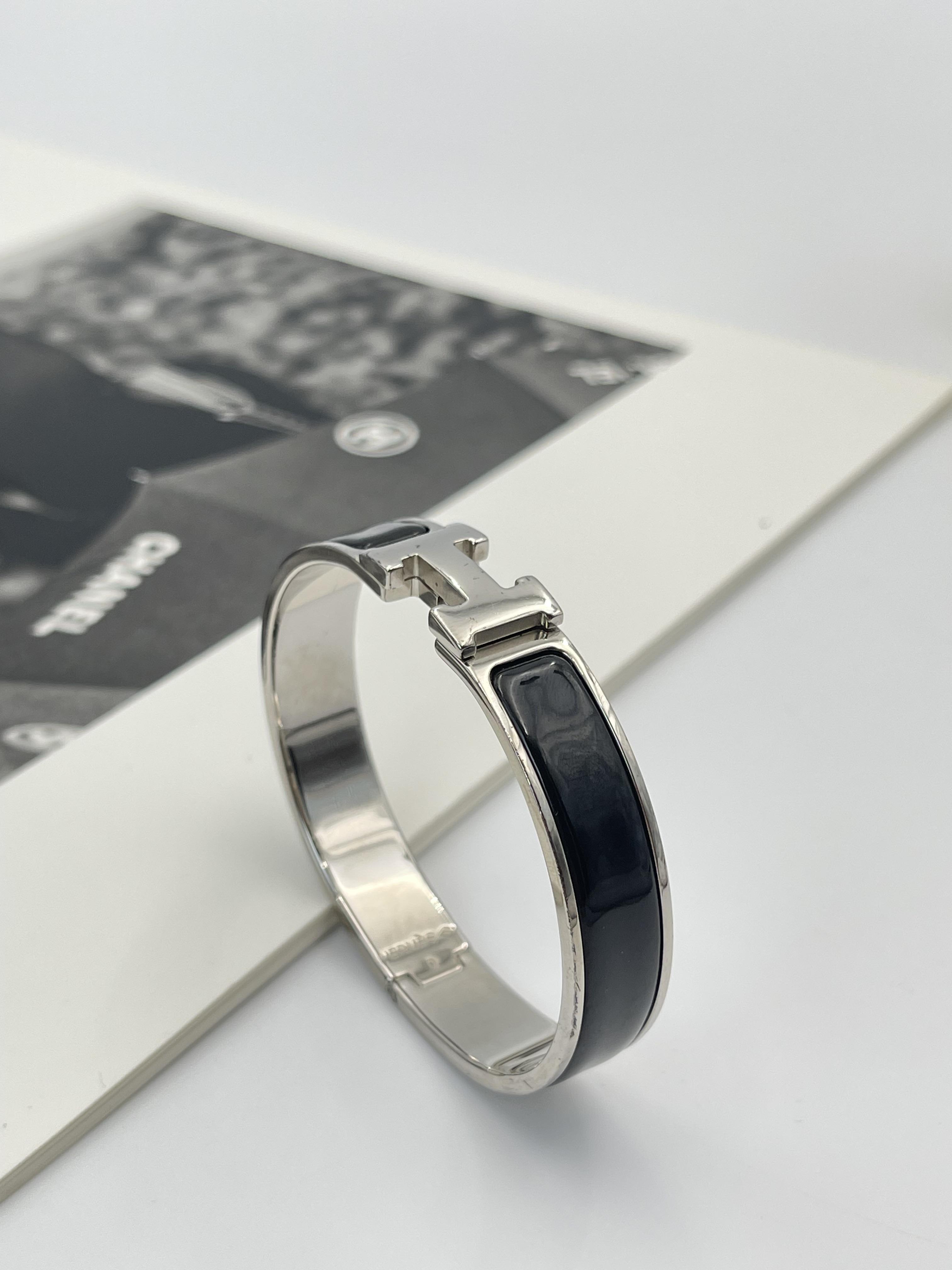 Hermes H黑銀手環