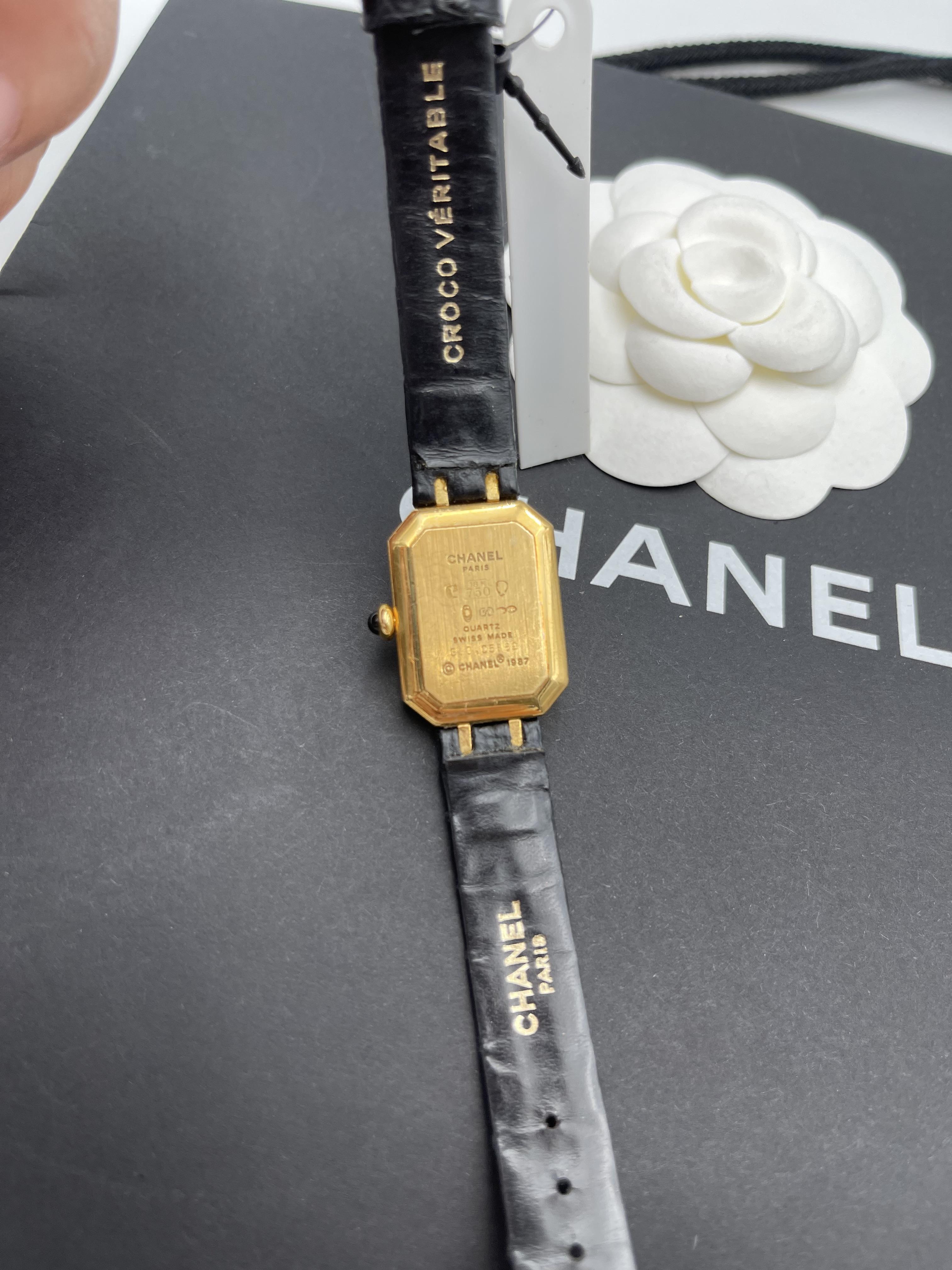 Chanel 18k鱷魚壓紋皮帶首映錶