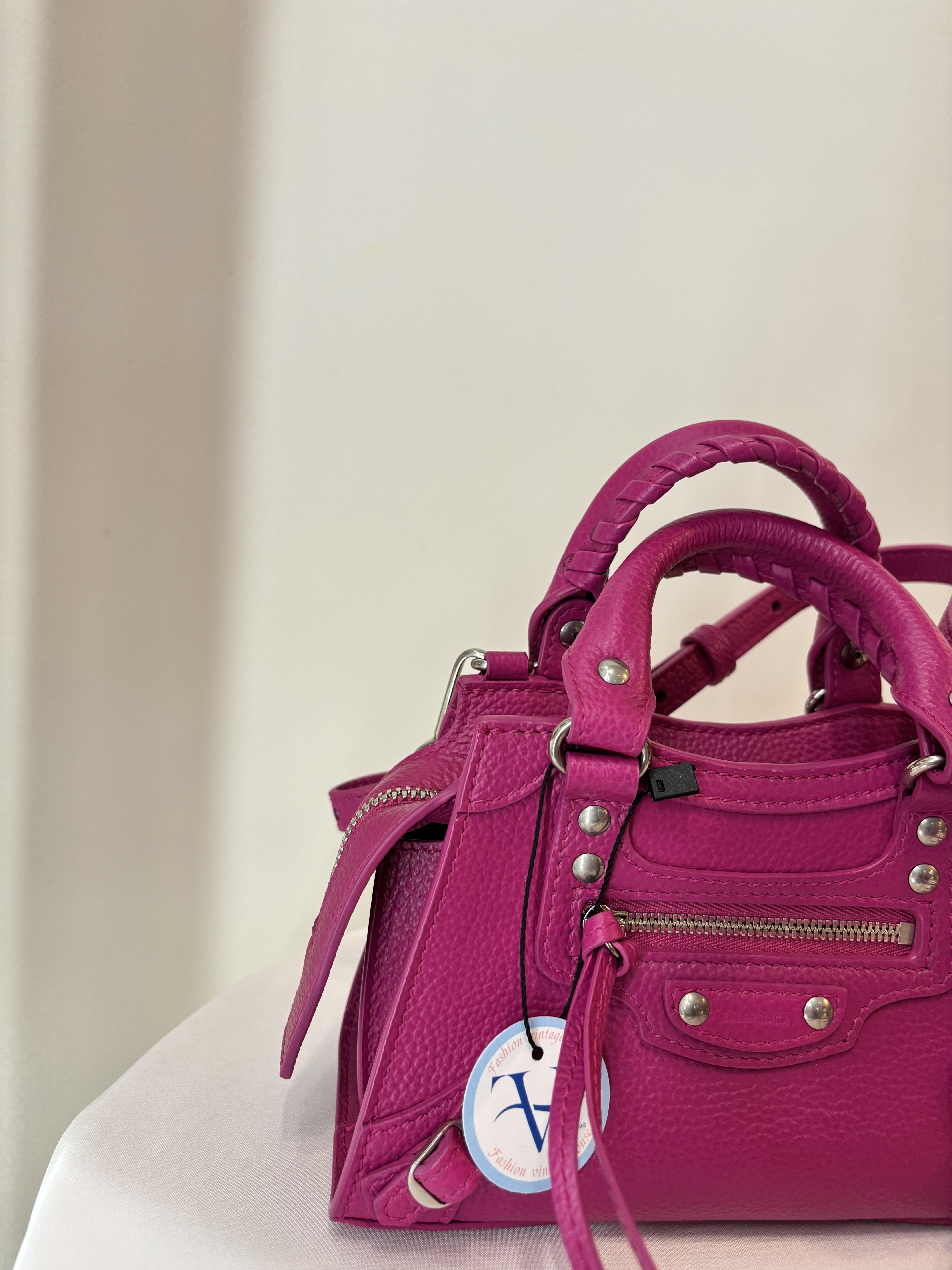 Ba1411 Balenciaga mini 桃粉機車包