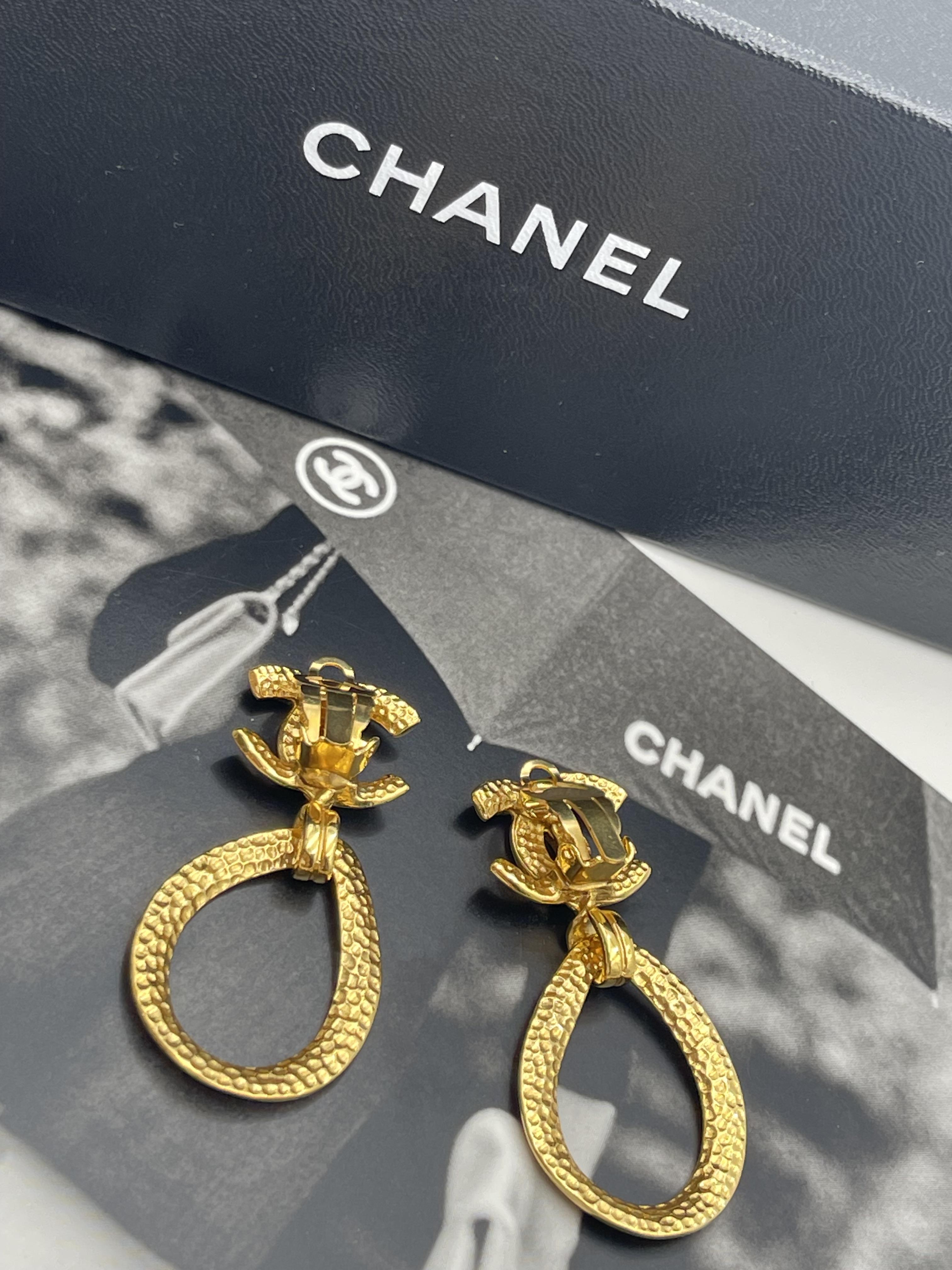 Chanel雙c水滴耳夾