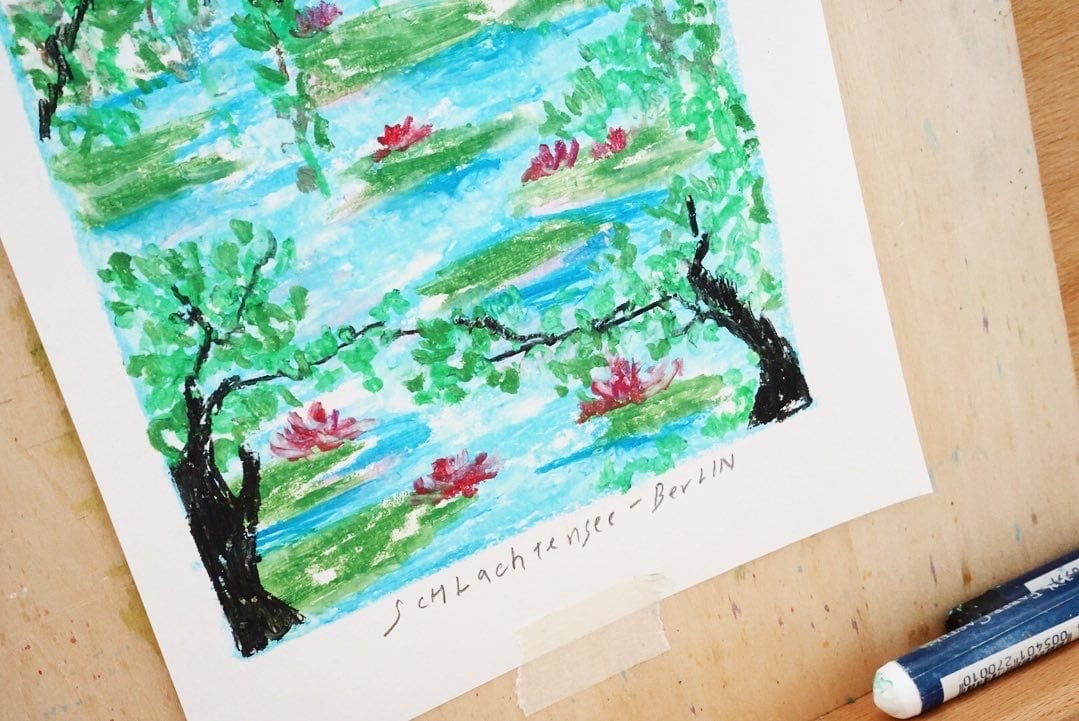 油粉彩課：柏林施拉赫滕湖的下午