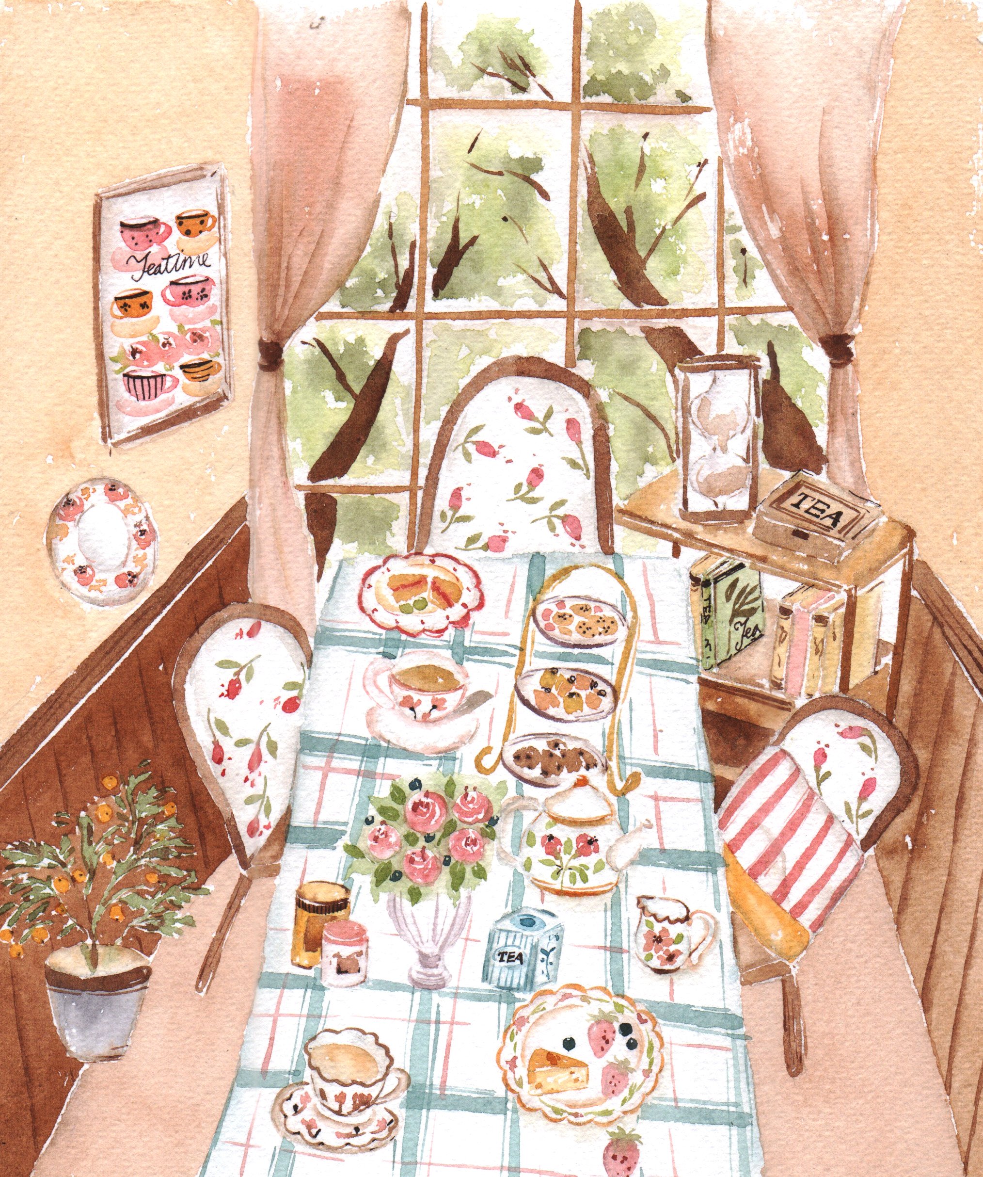 客製化插畫／品牌插畫識別—Kelly的紅茶慢時光