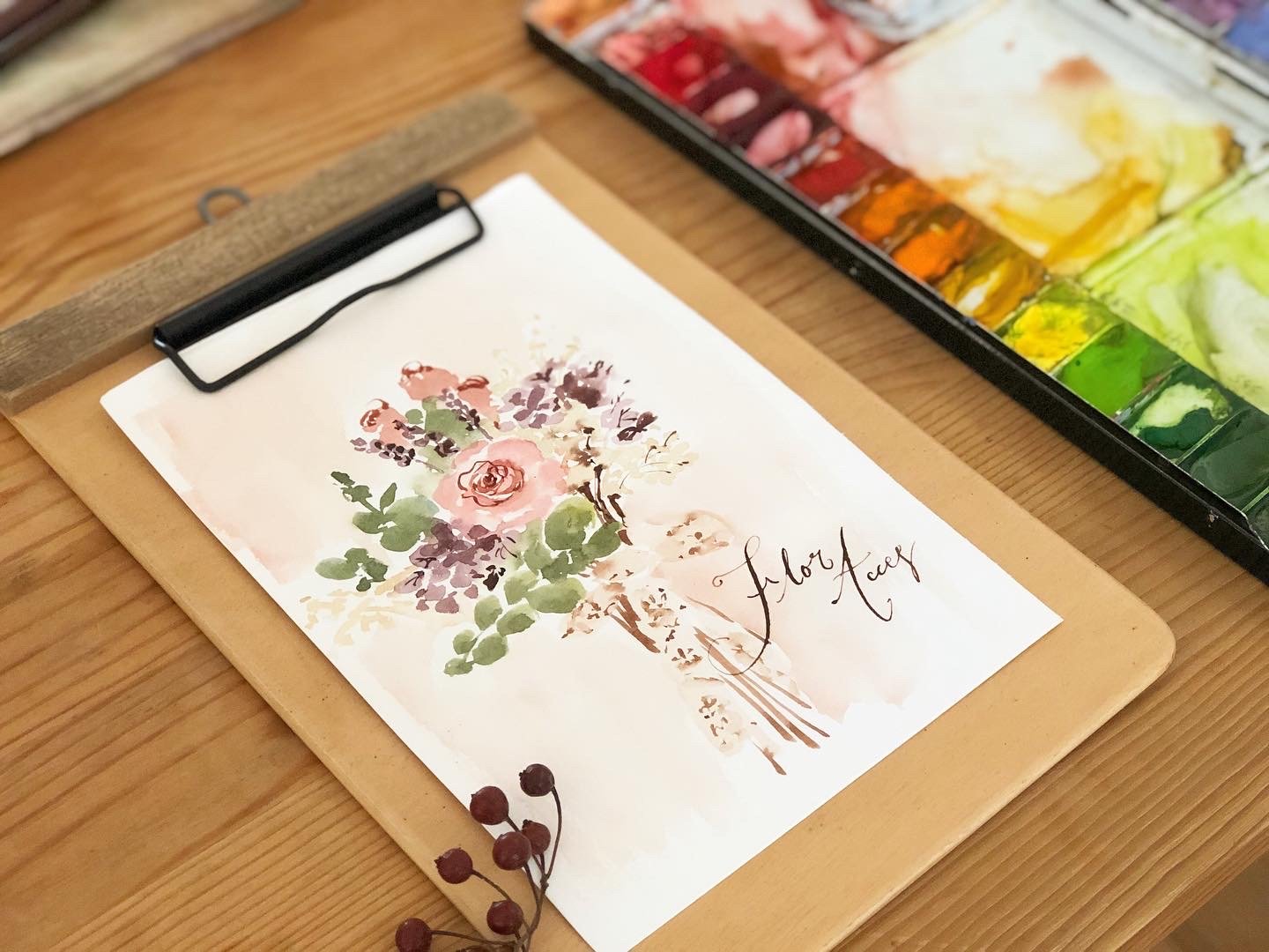 花店裡的花束水彩課｜Ariselin Design 水彩課｜