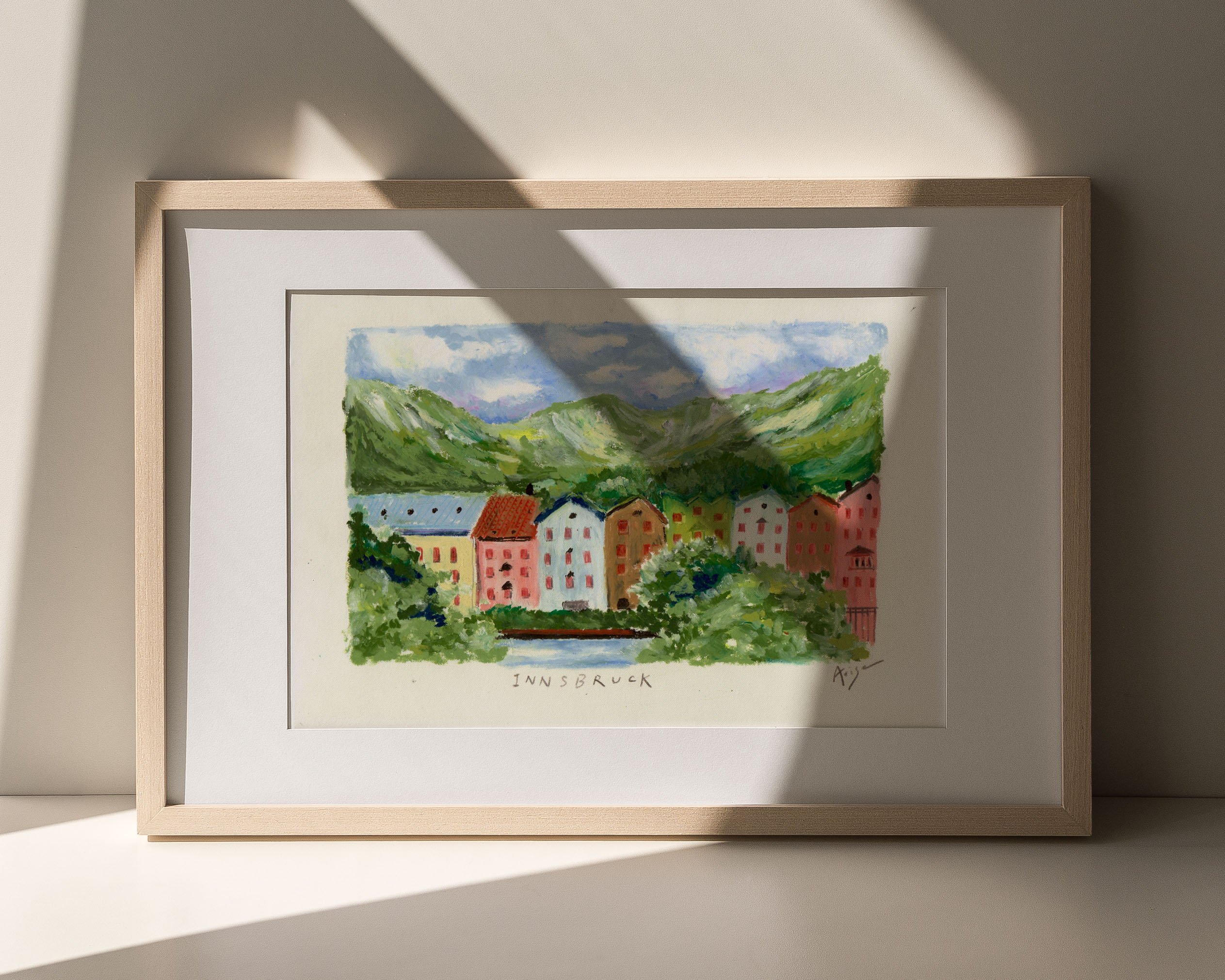 油粉彩課：因斯布魯克的因橋邊