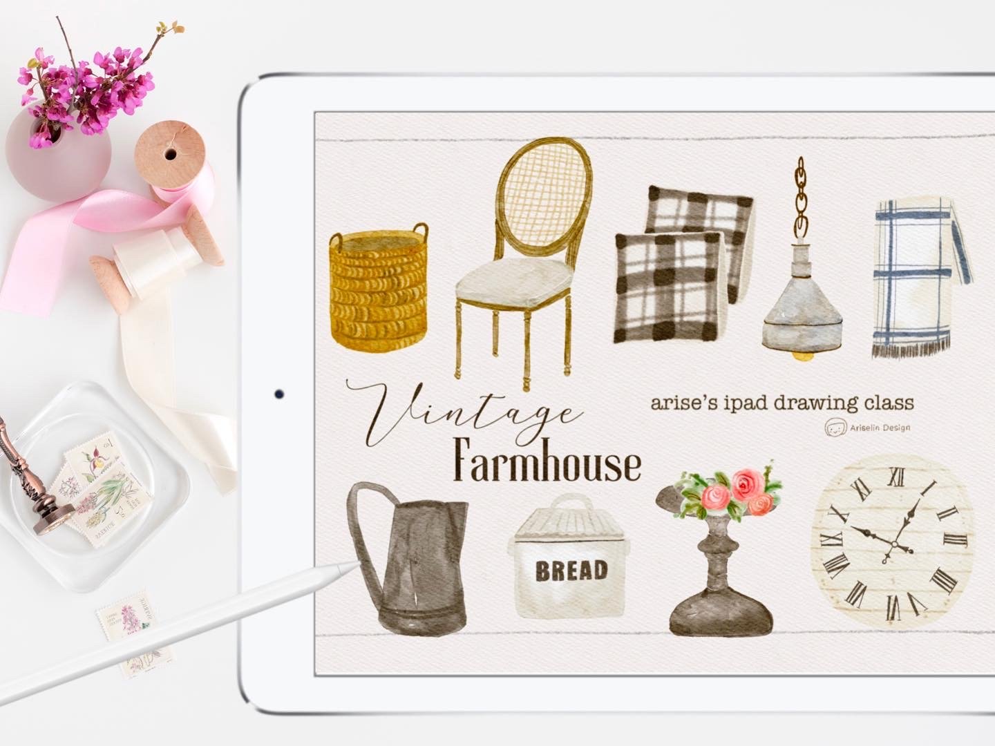 線上iPad畫畫課：法式古典居家雜貨