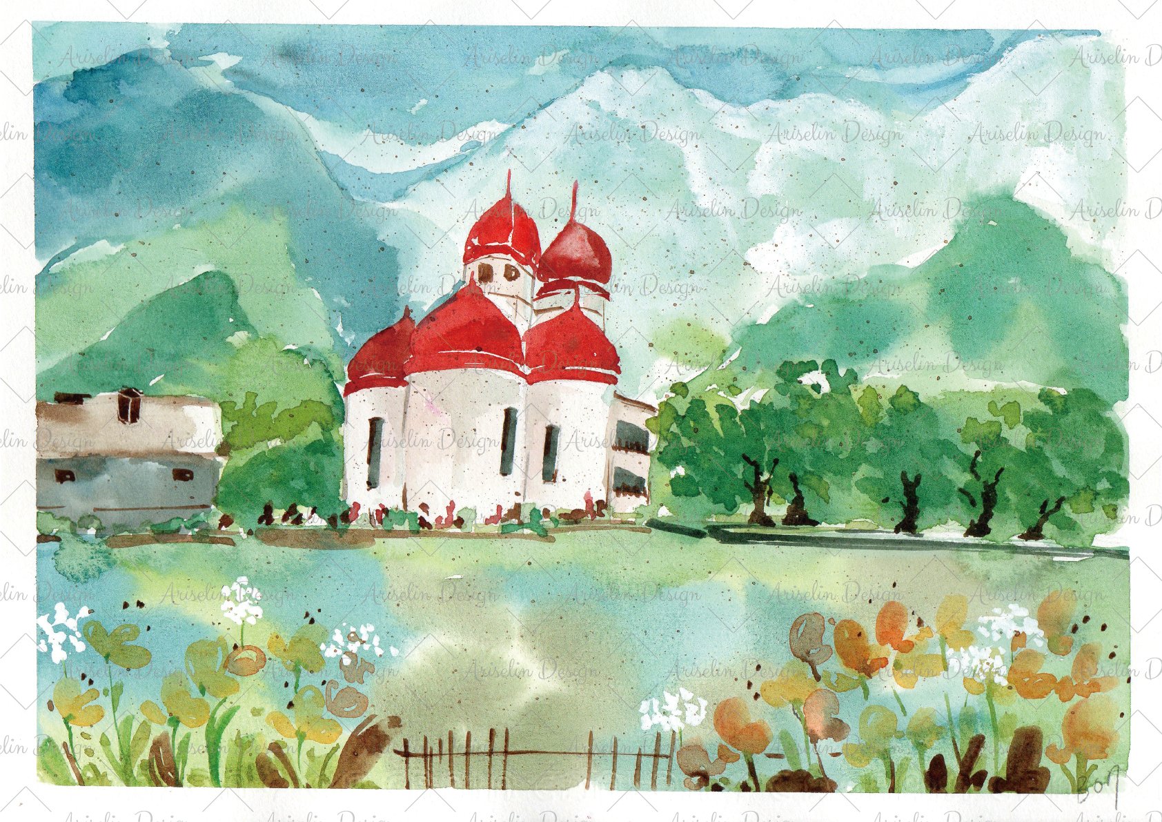 輕水彩課：旅行的記憶／德國國王湖