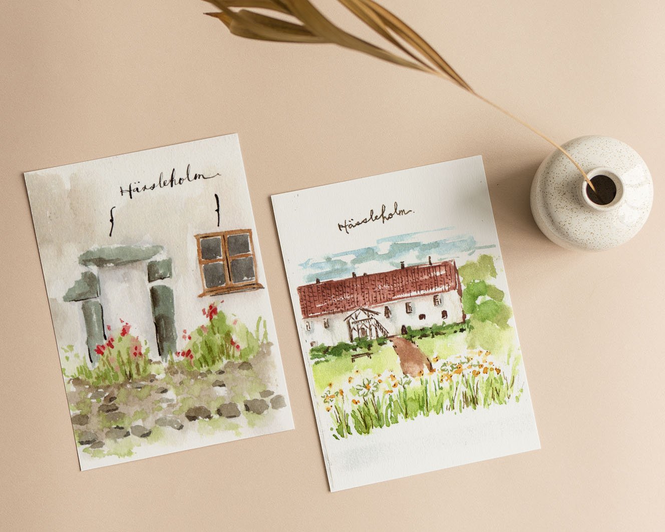 輕水彩課：旅行風格速寫—瑞典霍夫達拉城堡一隅