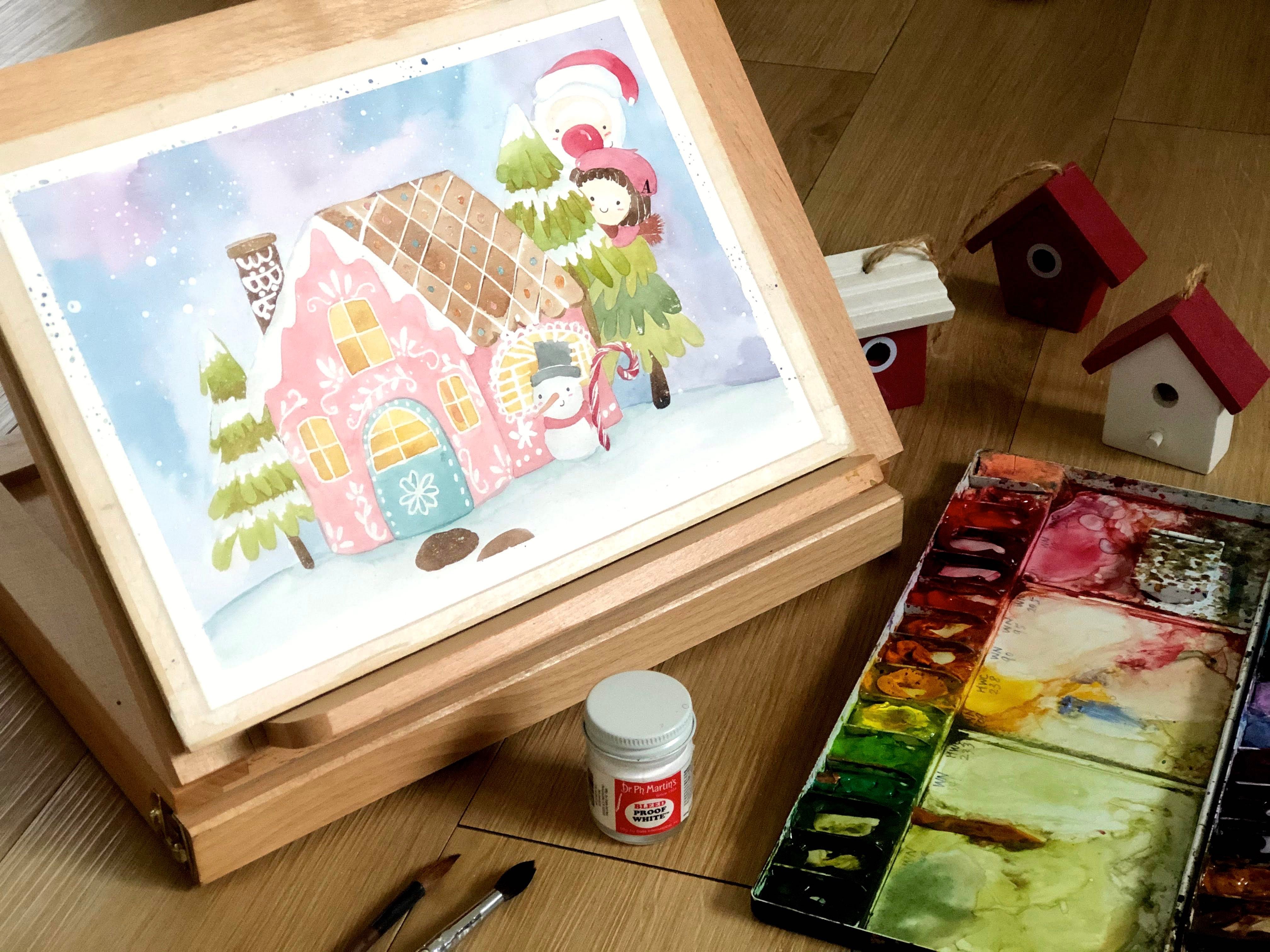 輕水彩課：聖誕薑餅屋