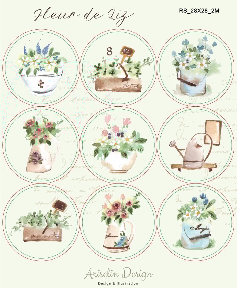 我的小小花店｜Ariselin Design 圓形貼紙｜