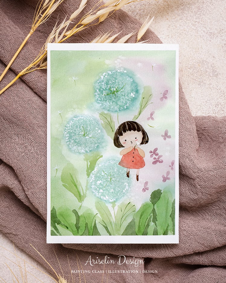 輕水彩課：紛飛的蒲公英