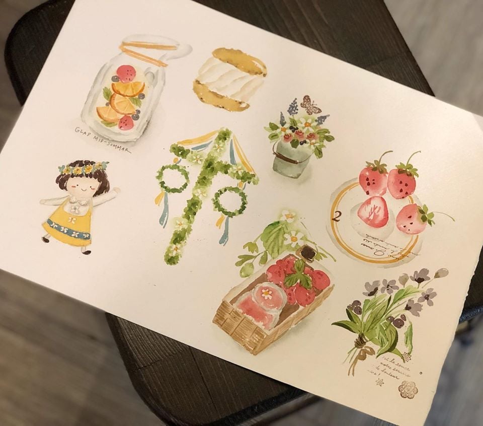 輕水彩課：北歐魔法仲夏節
