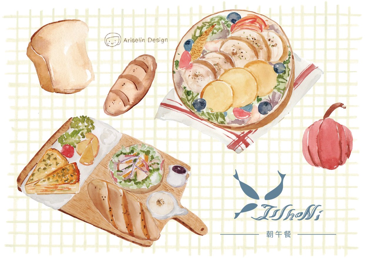 客製化插畫／咖啡廳菜單設計—一緒二咖啡