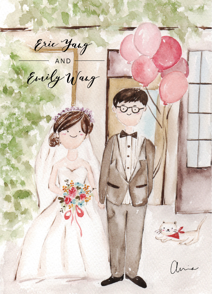 客製化插畫服務／喜帖設計—書豪＆Emily