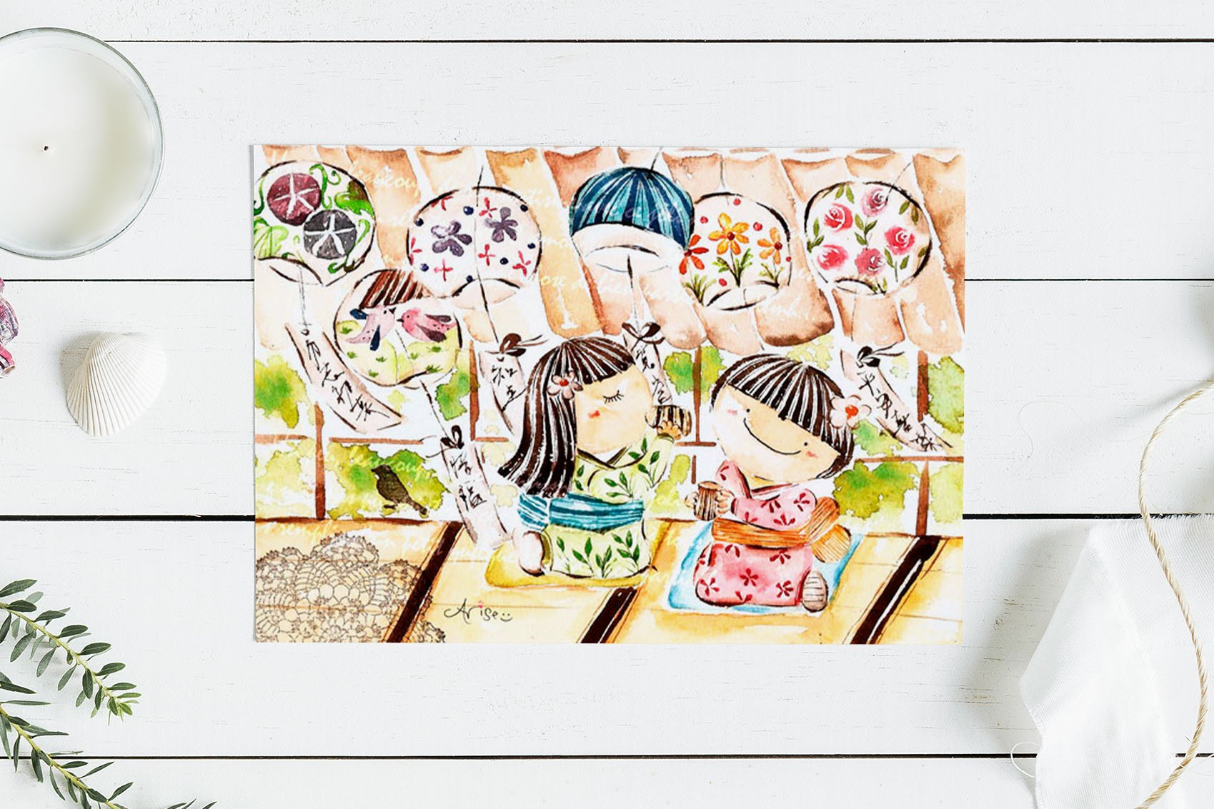 姊妹淘系列：和姐妹的喝茶時光｜Ariselin Design 明信片｜