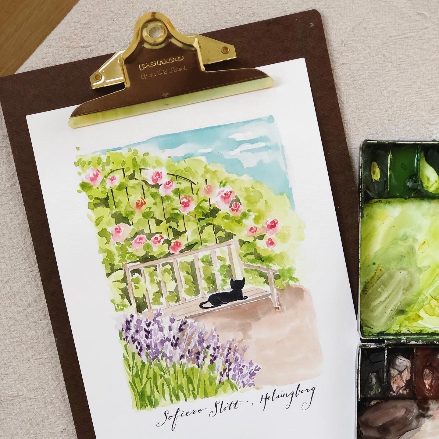 輕水彩課：Sofiero莊園一隅