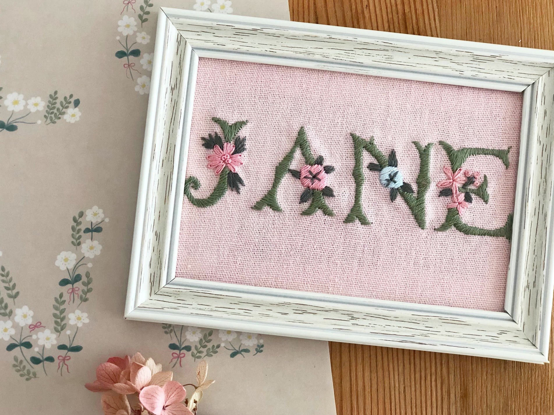 刺繡與生活布作課：花草字母刺繡