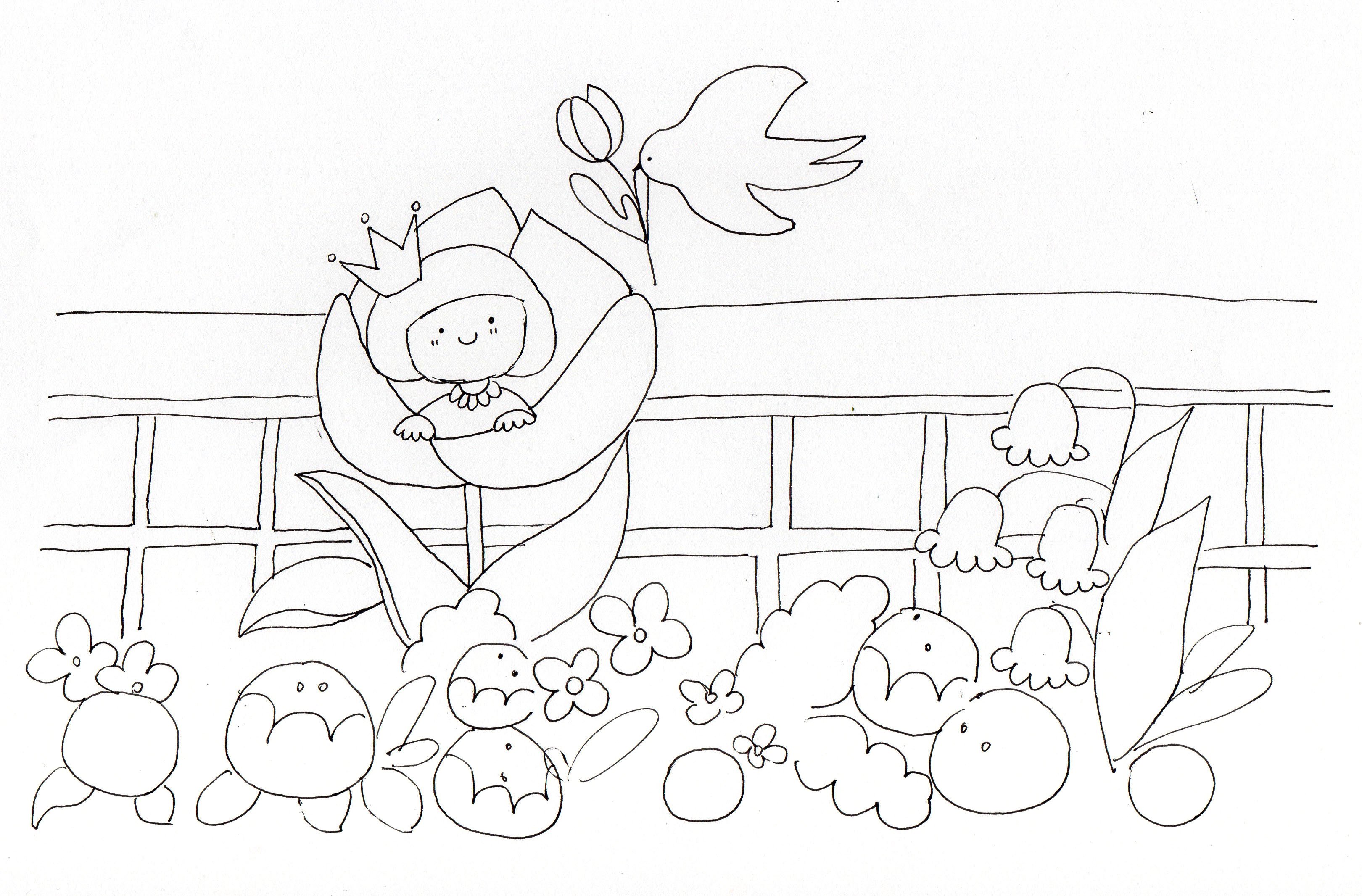 一日一畫／拇指姑娘｜Ariselin Design 水彩課｜