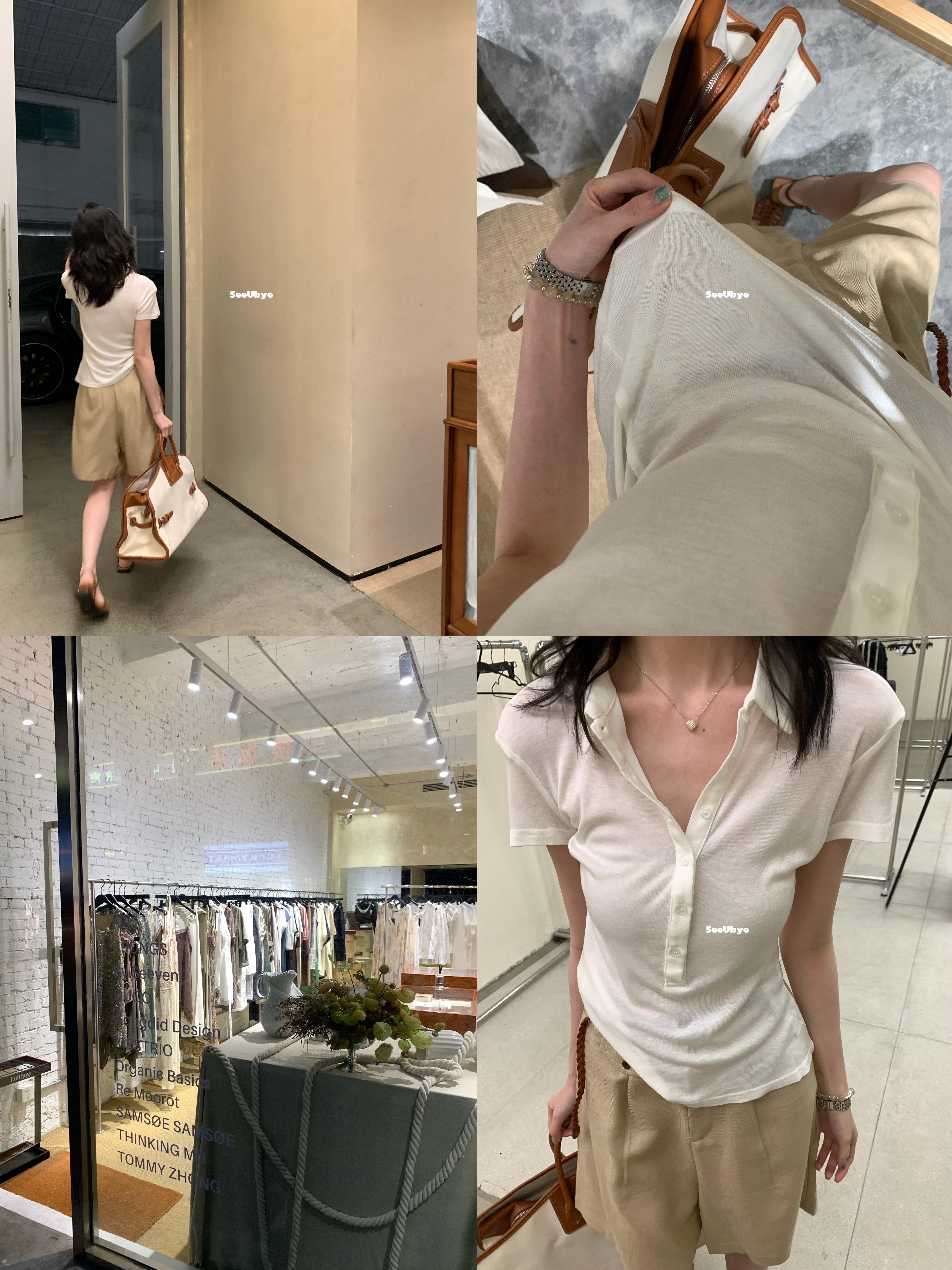 半開扣正肩紙片上衣