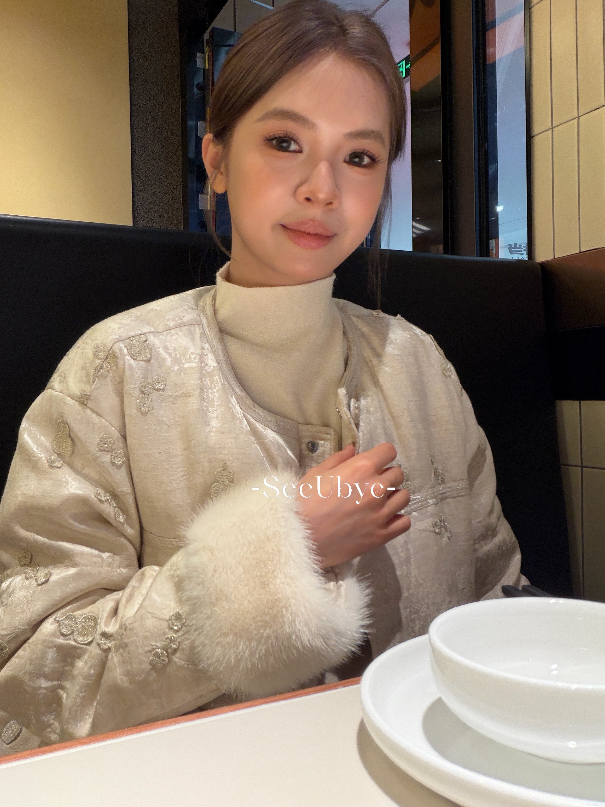 新年新中式福祿香檳羽絨外套