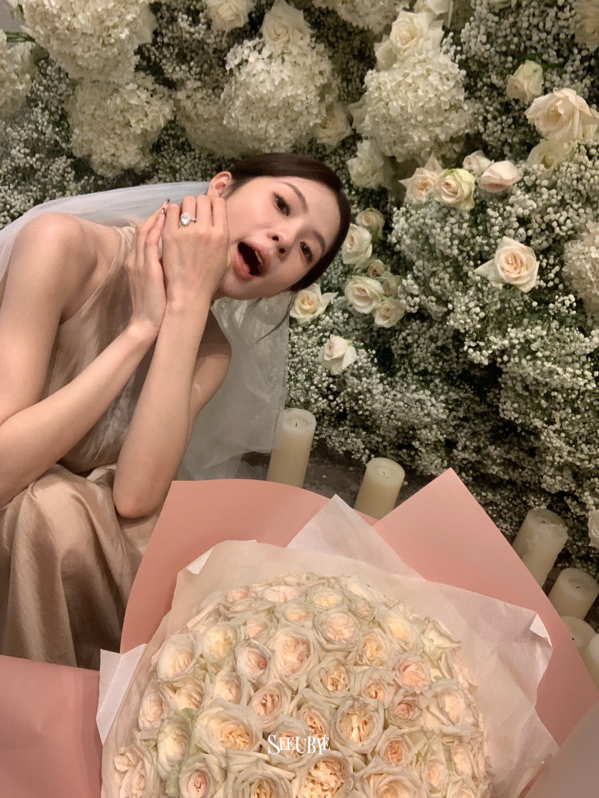 天絲飄飄群｜求婚 燭光約會藕粉長裙