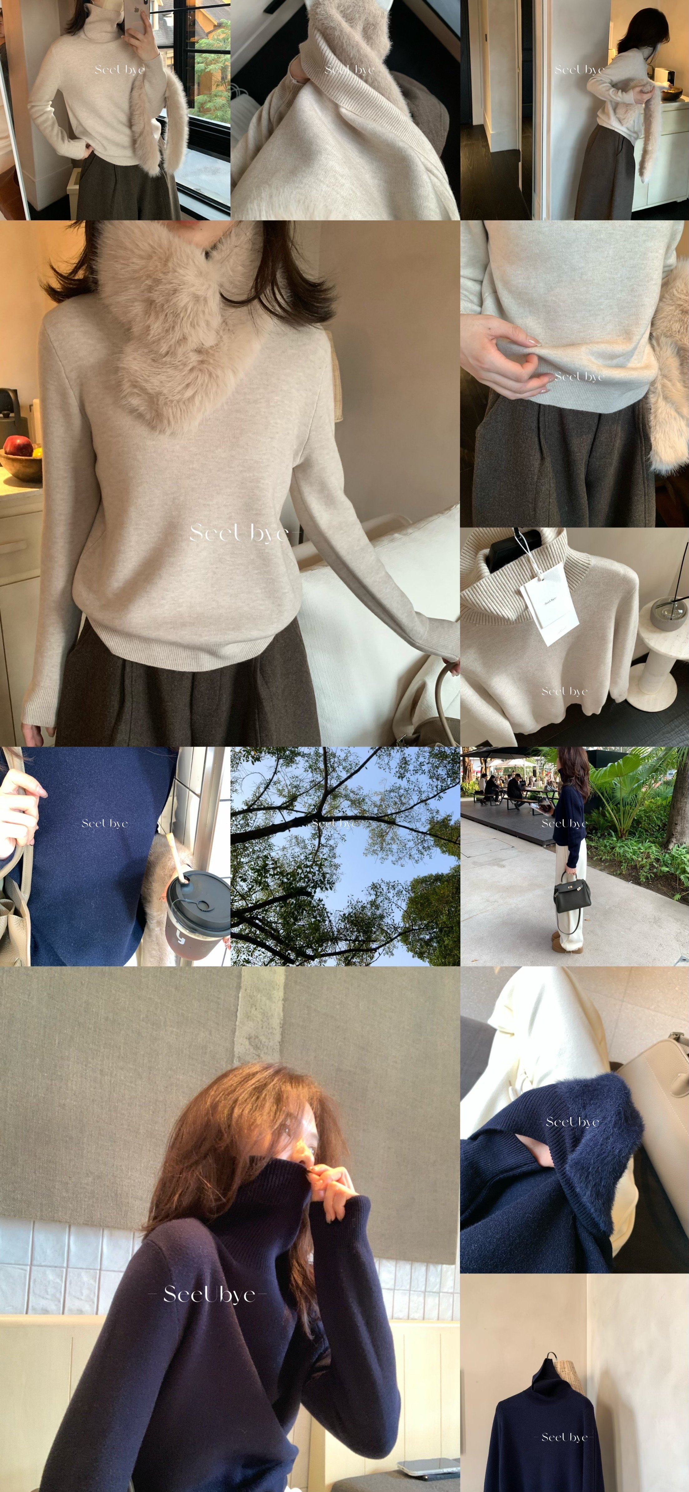 面料升級羊絨蛋白絨高領毛衣｜暖教自然發熱/7色