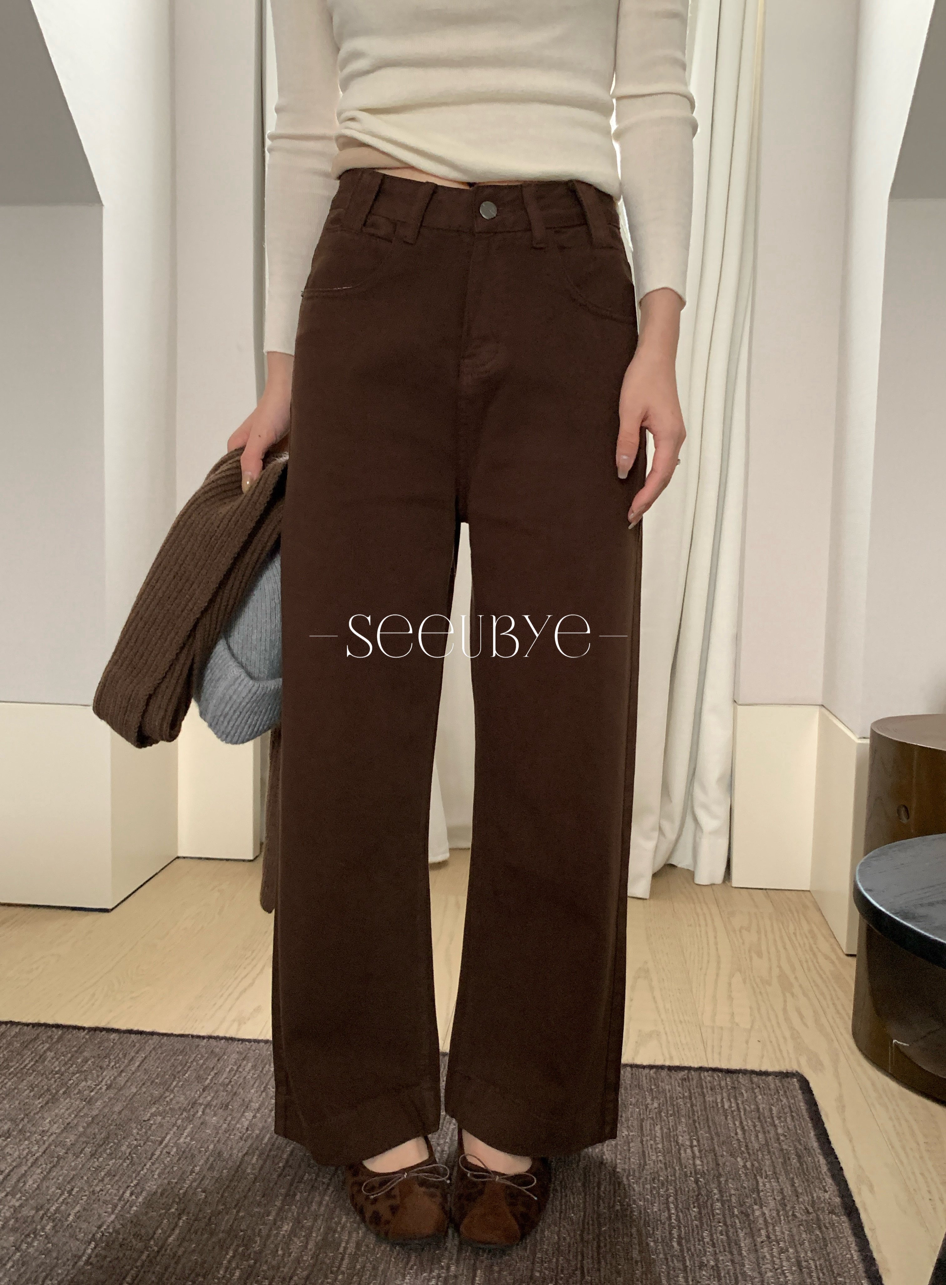 貴一點就是不一樣 栗色牛仔褲