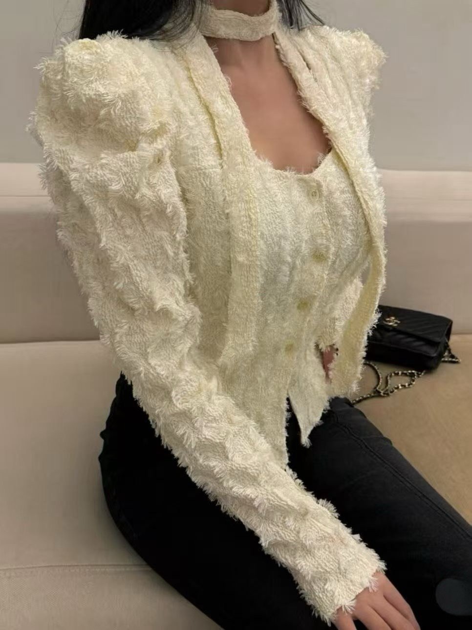 O10 正韓蕾絲繞薄長袖