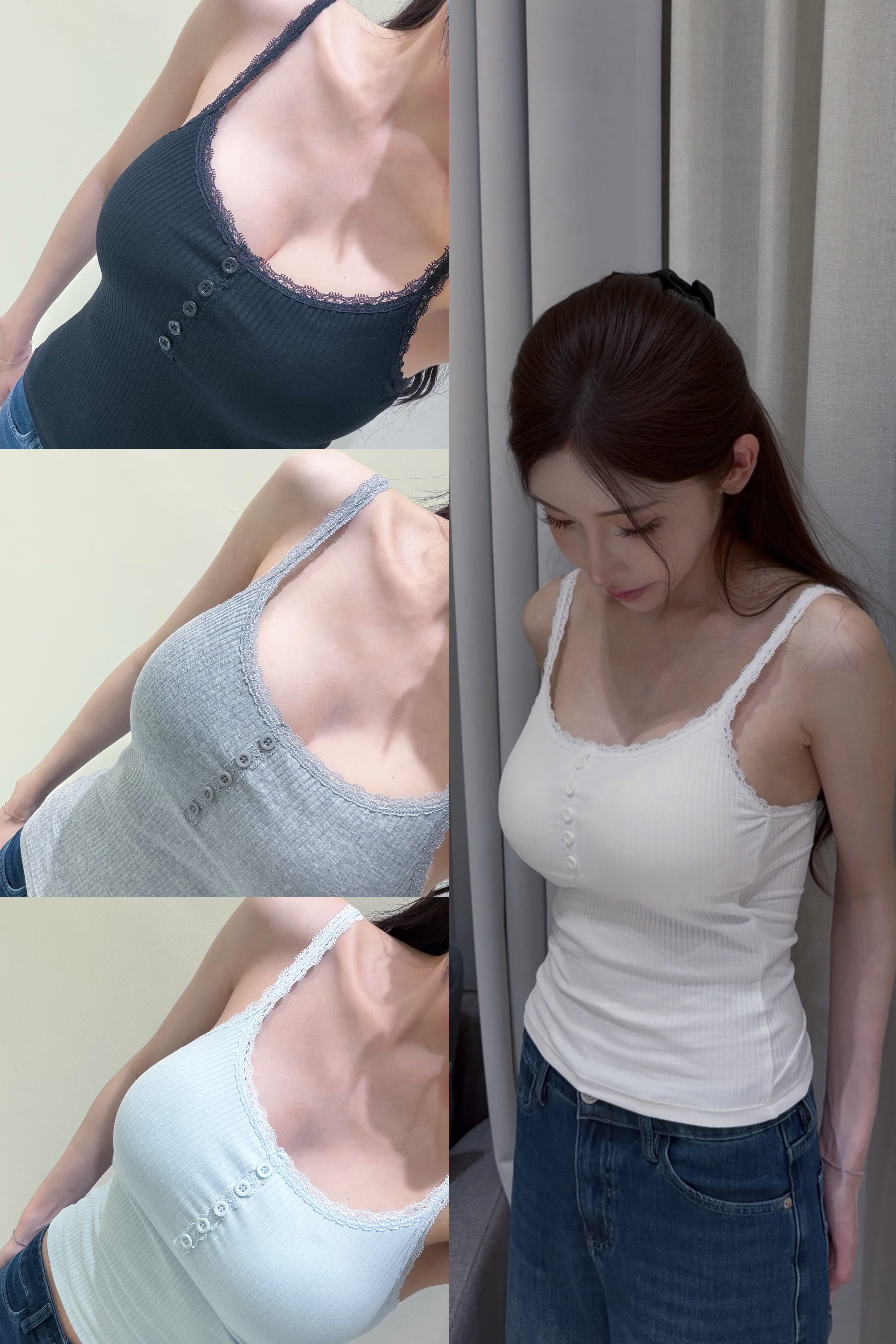 N69 蕾絲羅紋背心