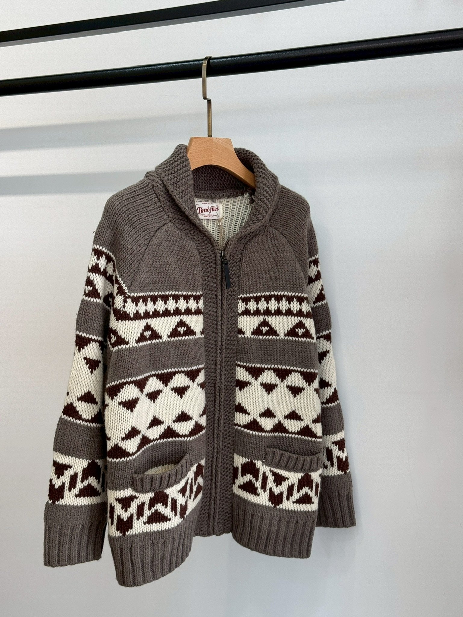 日系費爾島拉鍊外套