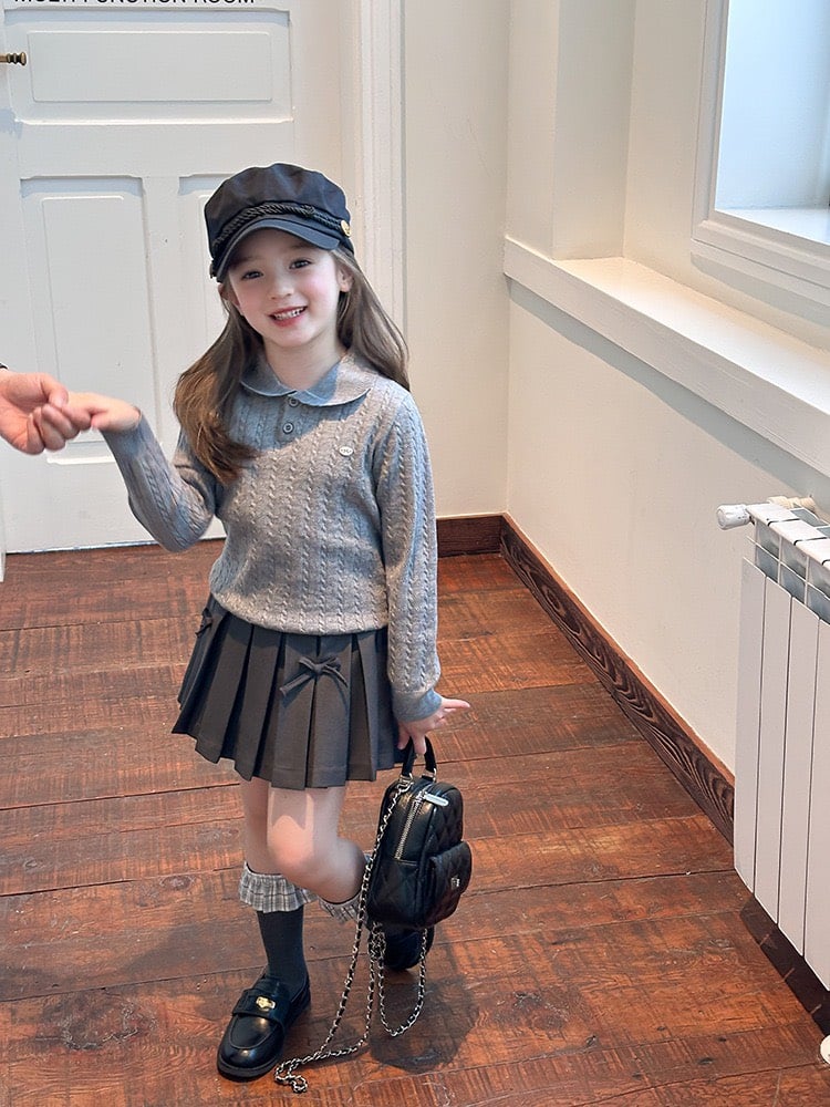 秋季百搭小翻領針織上衣