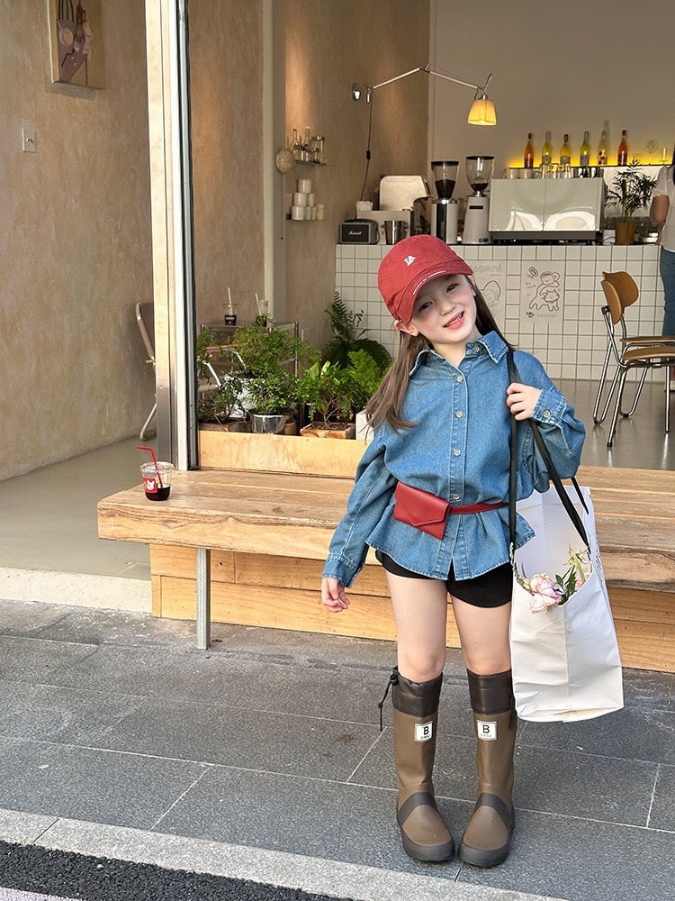 秋季百搭刺繡牛仔襯衫