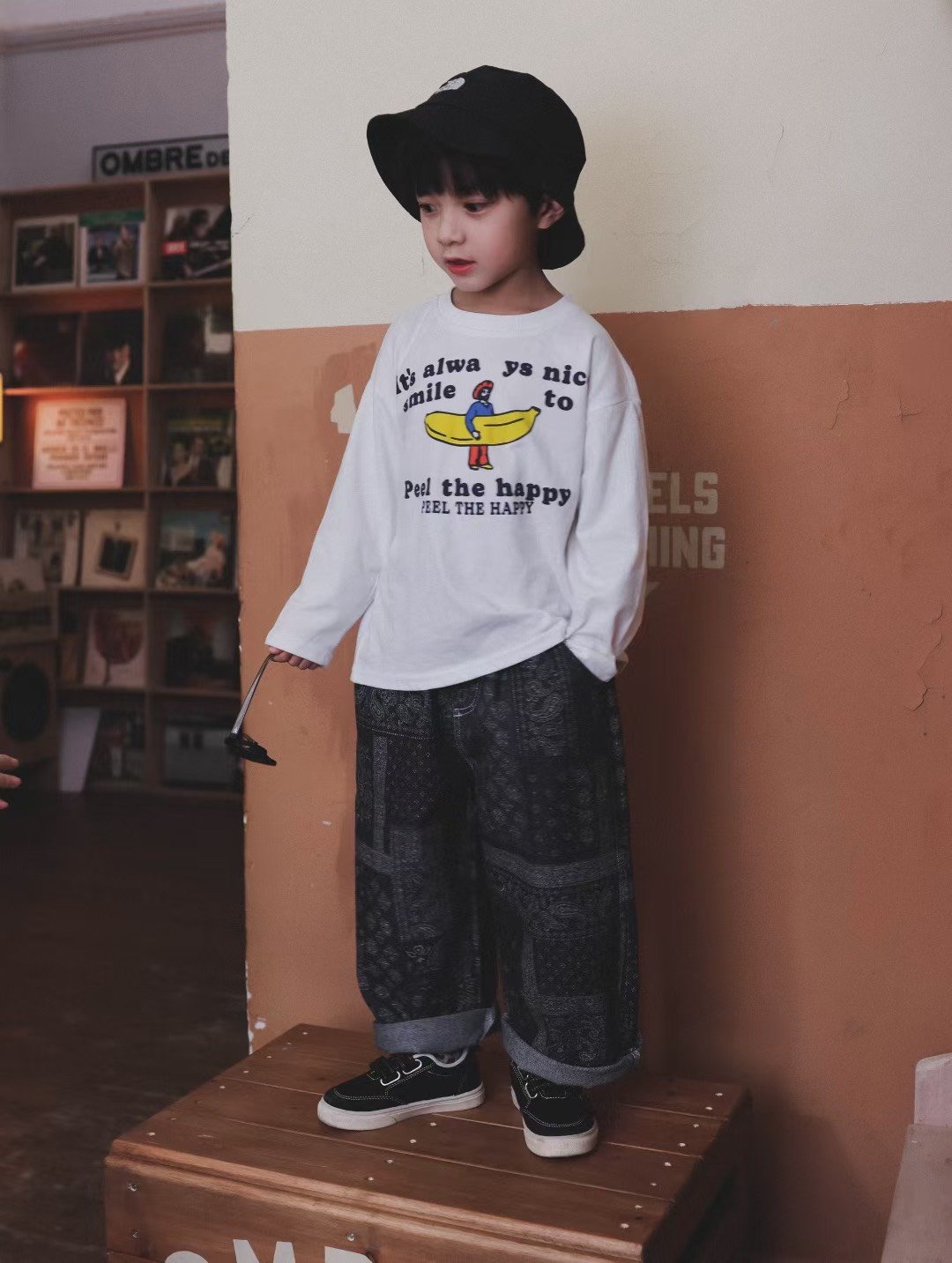 秋季日系圖騰印花長褲